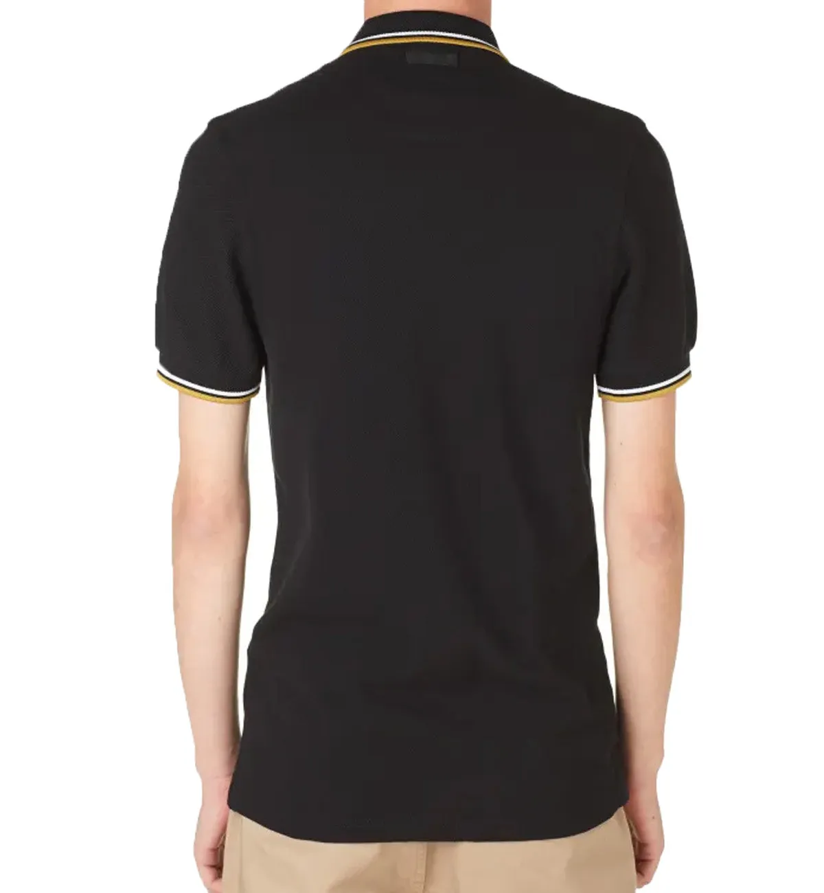 Fred Perry Yellow White Stripe Black Polo Shirt