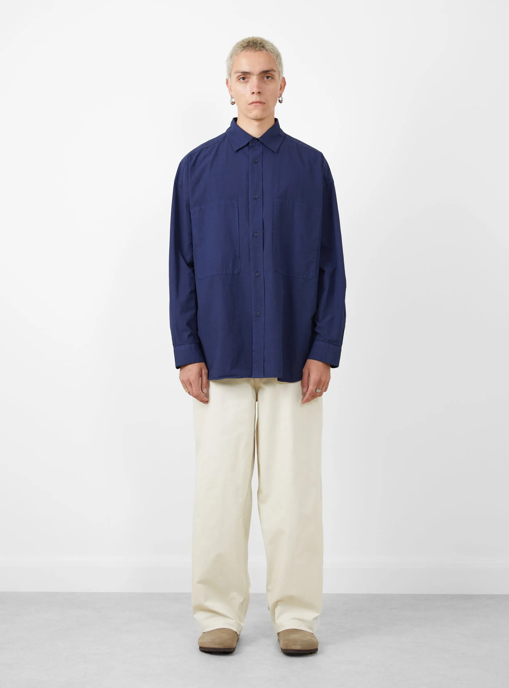 Garment-Dye Over Shirt Deep Blue