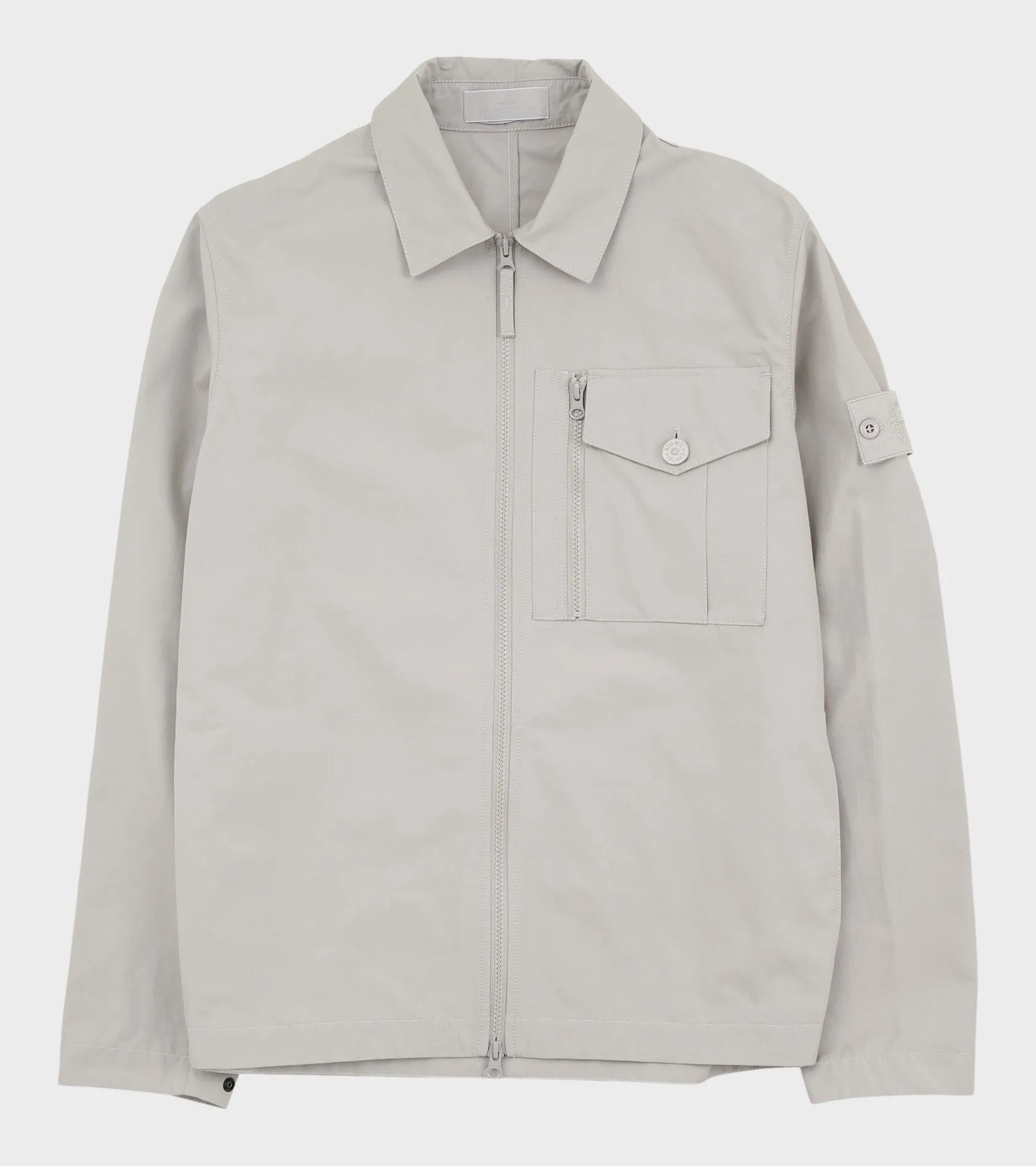 Ghost Cotton Zip Overshirt Grey