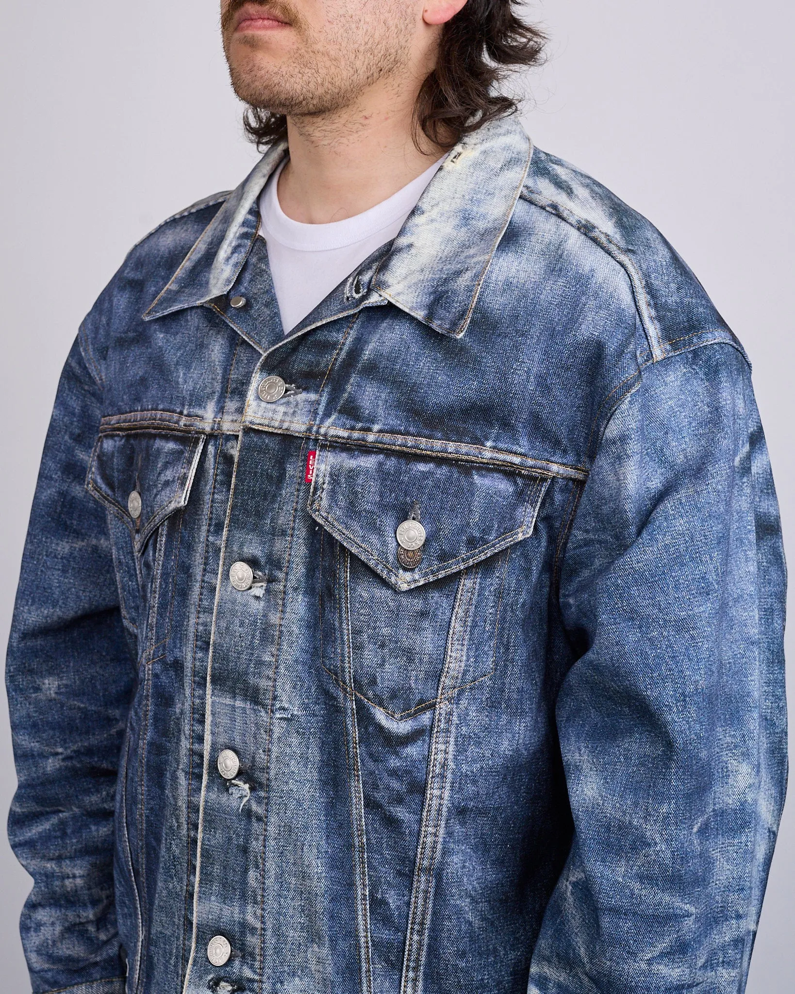 Junya Watanabe MAN Levi's Inkjet Oversized BerBerJin Jacket Indigo