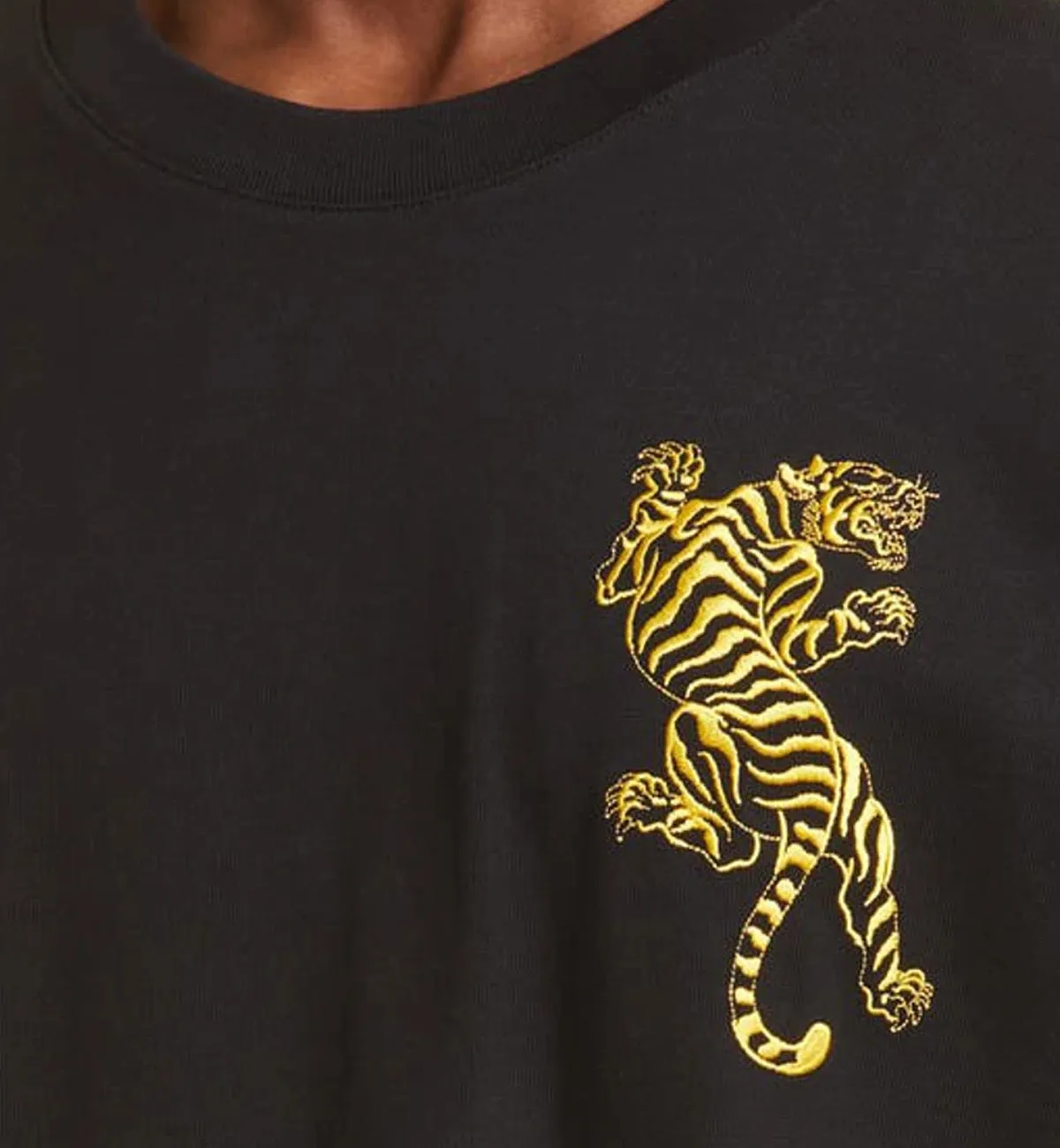 KENZO Embroidery Wording Tiger Tee - Black