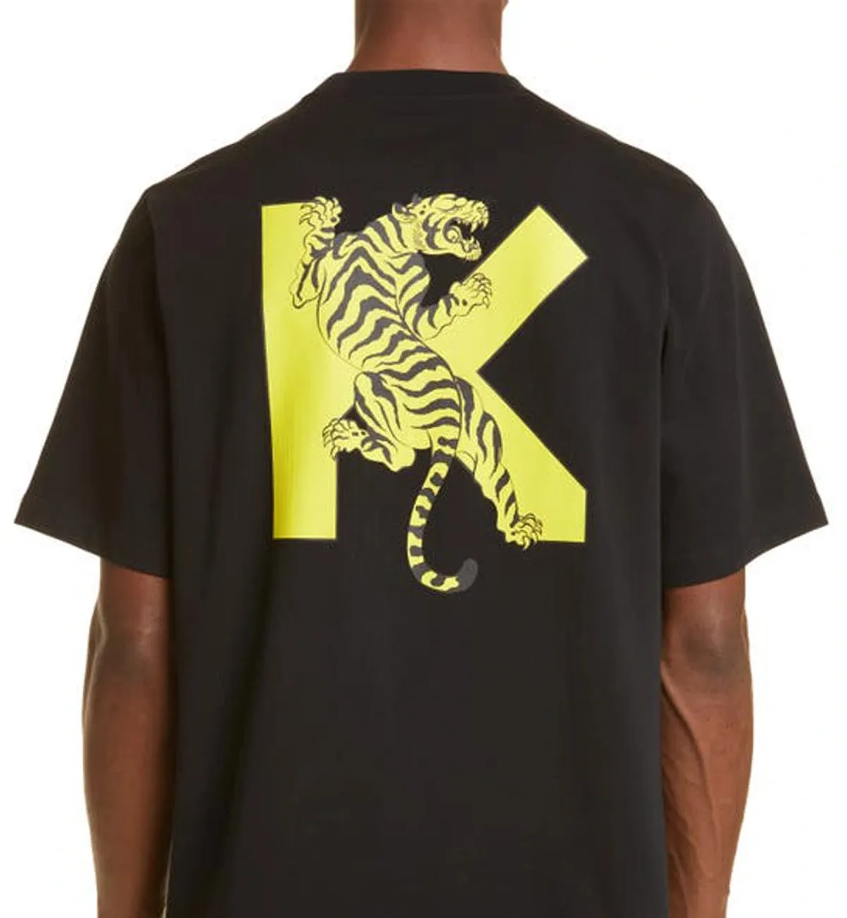 KENZO Embroidery Wording Tiger Tee - Black
