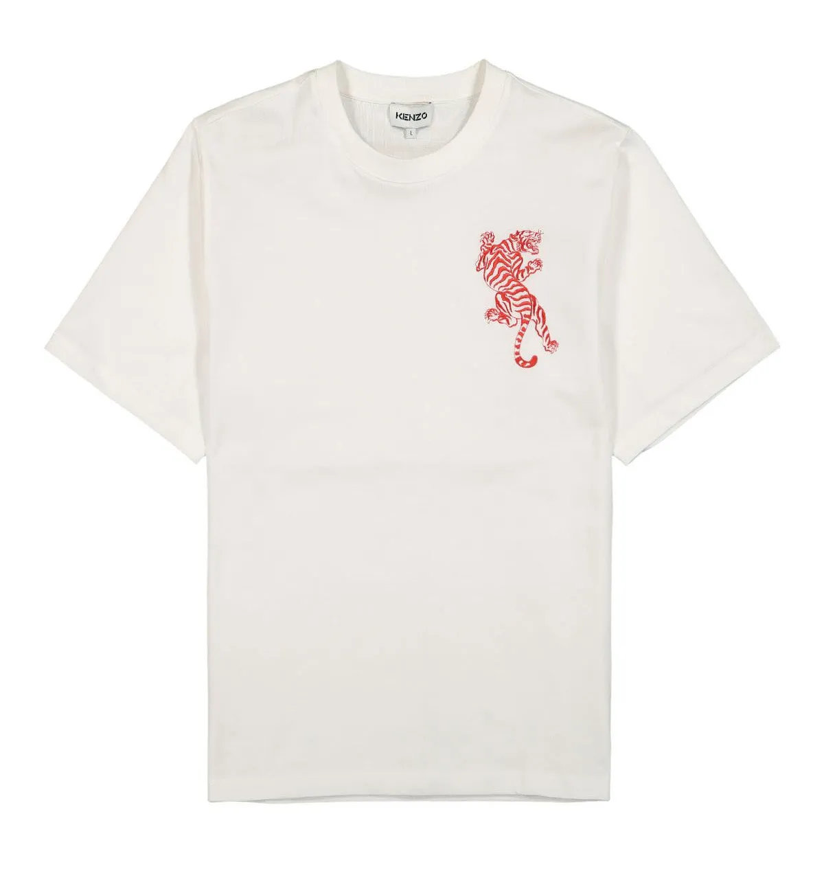 KENZO Embroidery Wording Tiger Tee - White