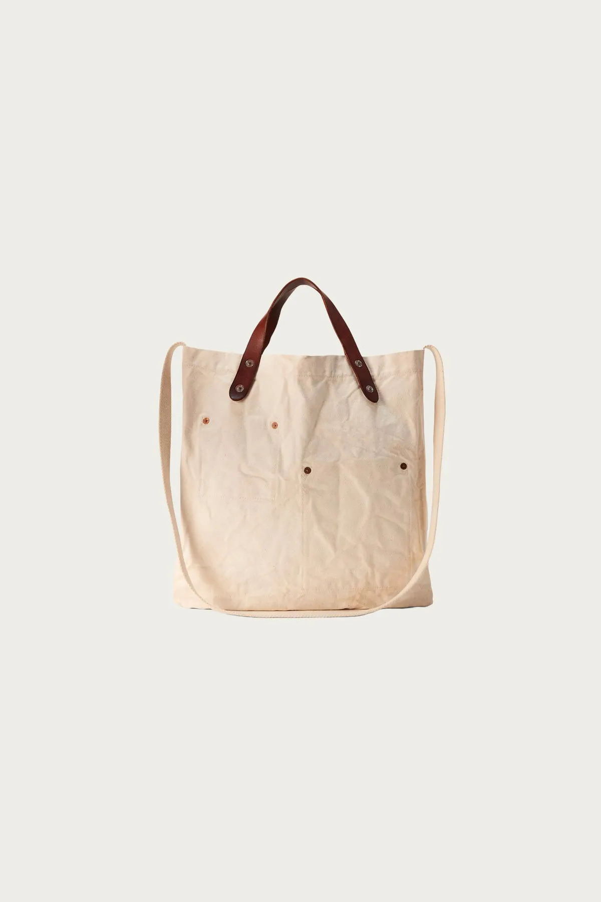 Logo Canvas Market Tote - Greige