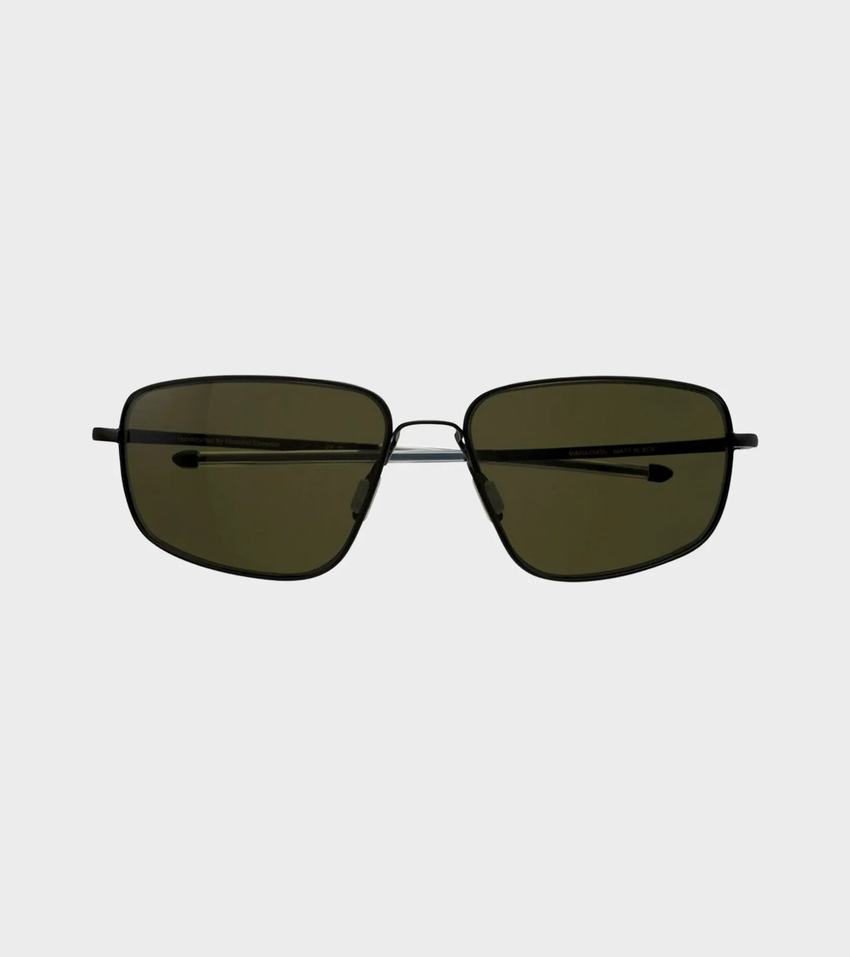 Marathon Matt Black Green Solid Polarized Lens
