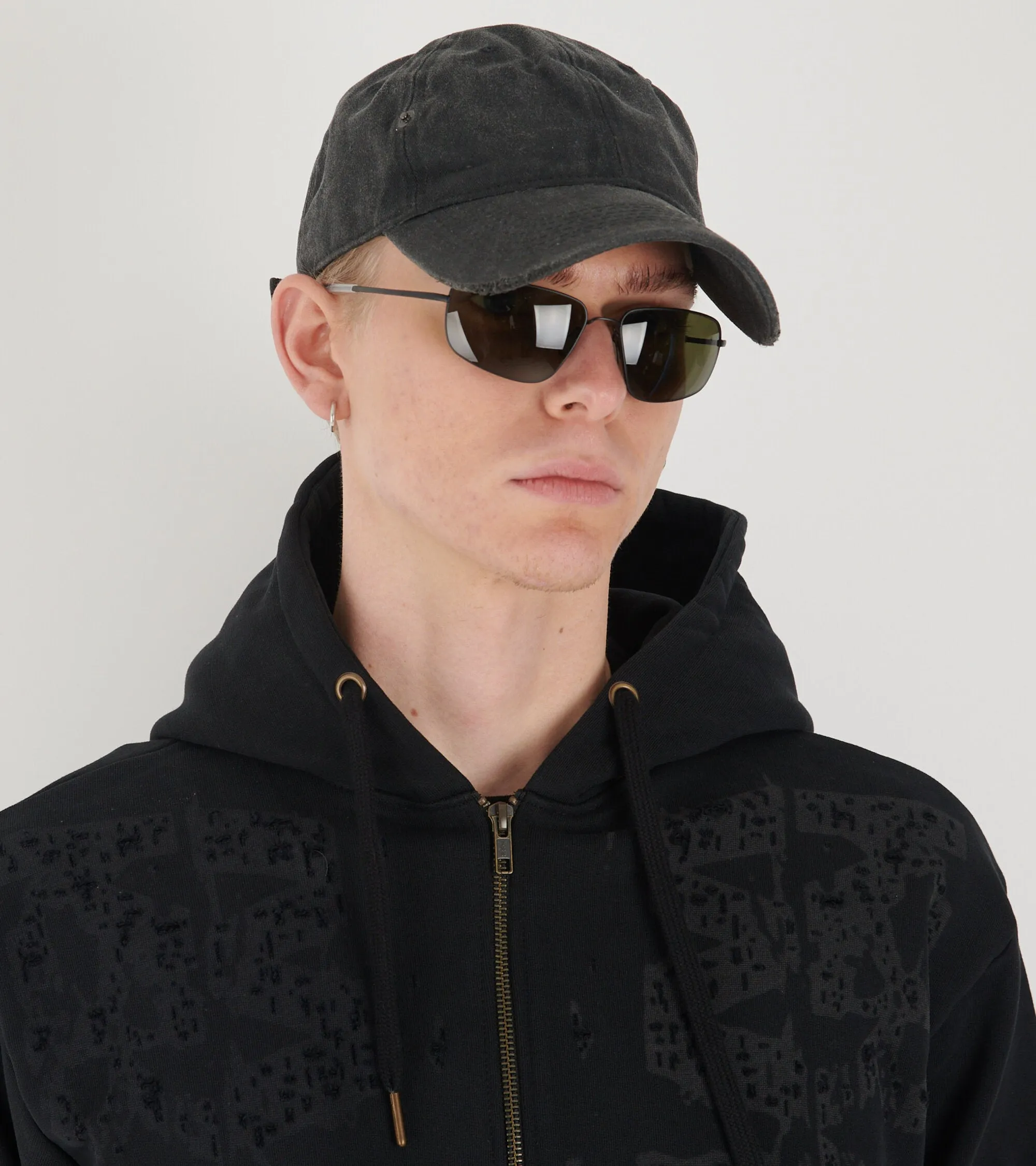 Marathon Matt Black Green Solid Polarized Lens