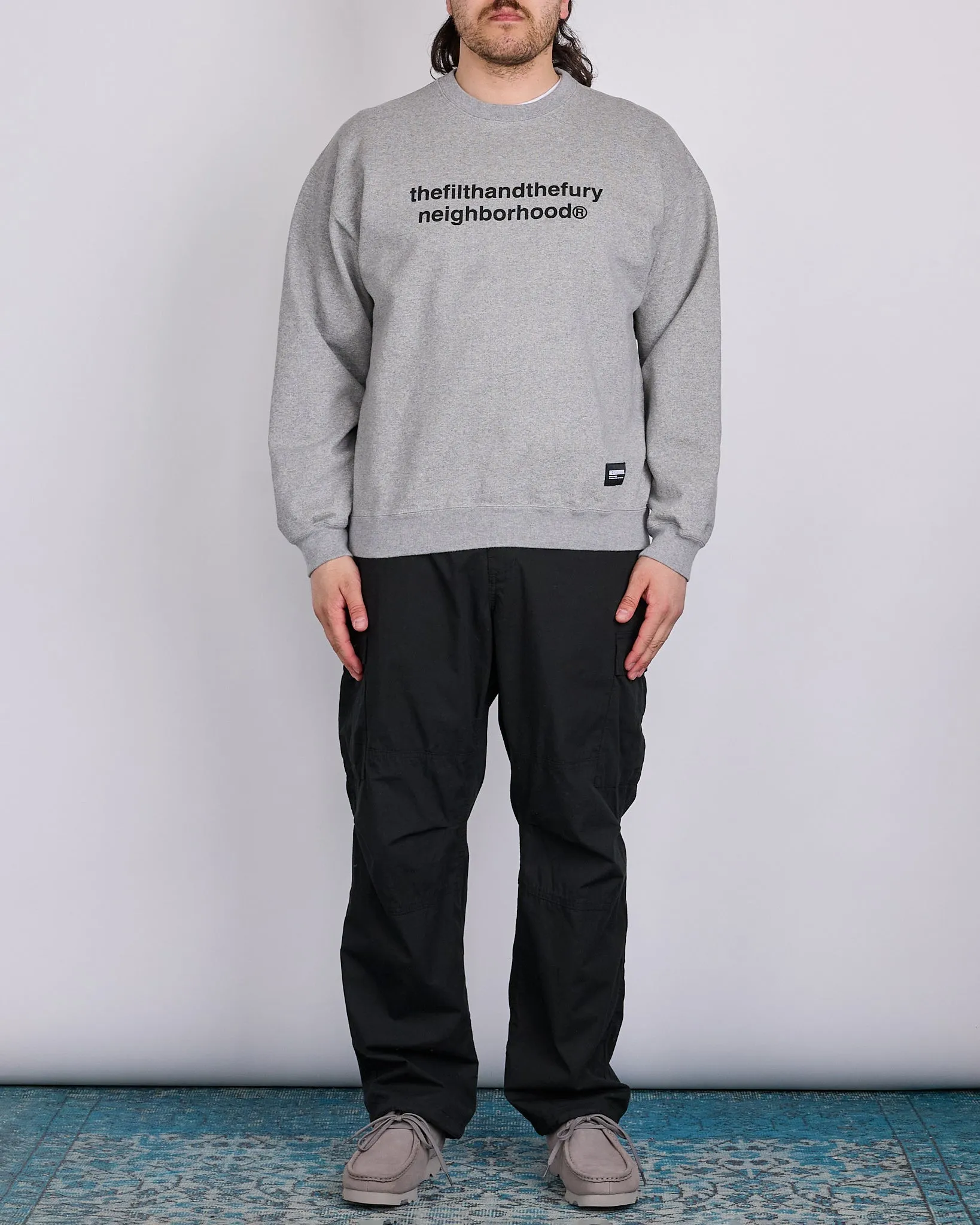 Neighborhood Solid Crewneck Sweat Shirt Gray