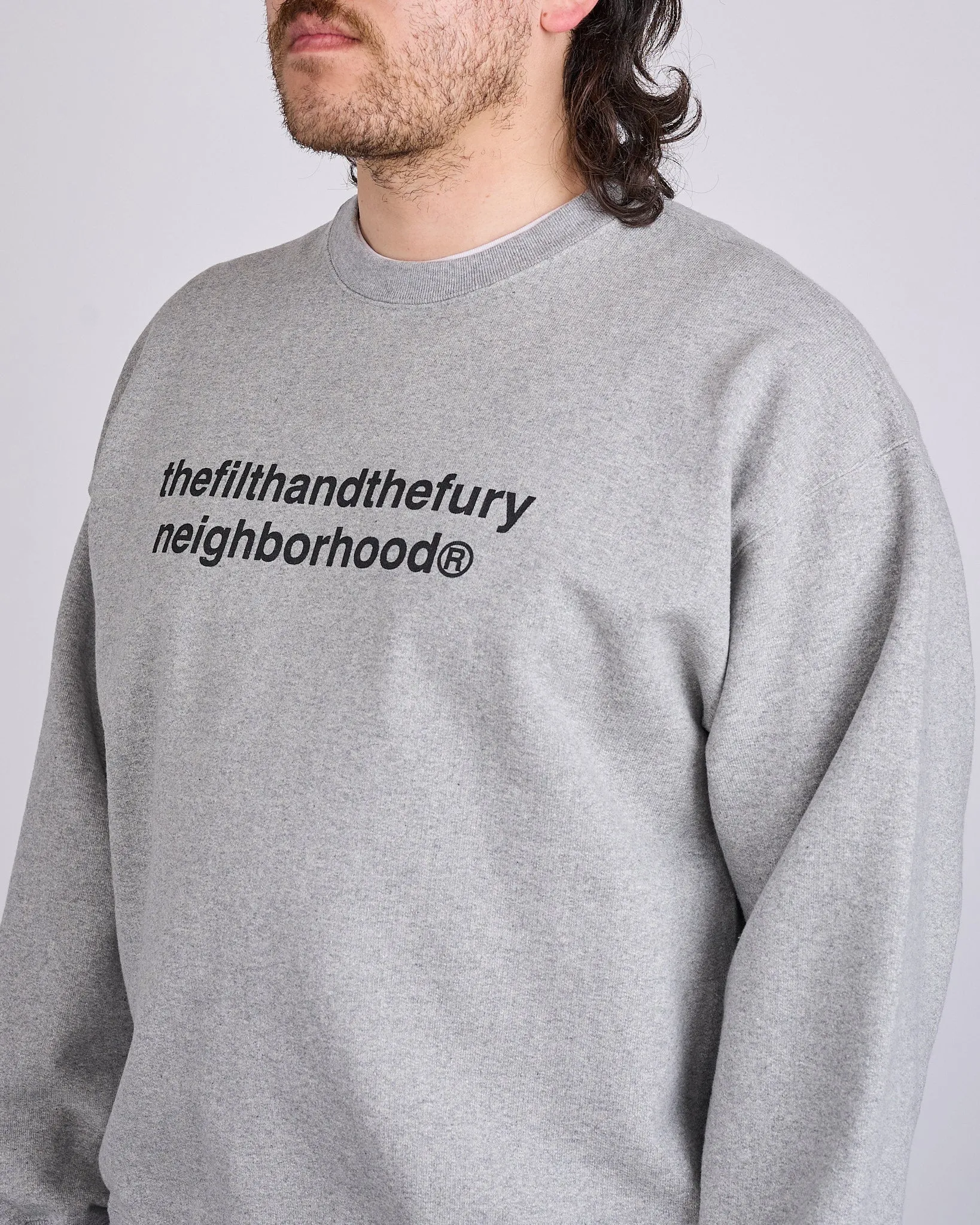 Neighborhood Solid Crewneck Sweat Shirt Gray