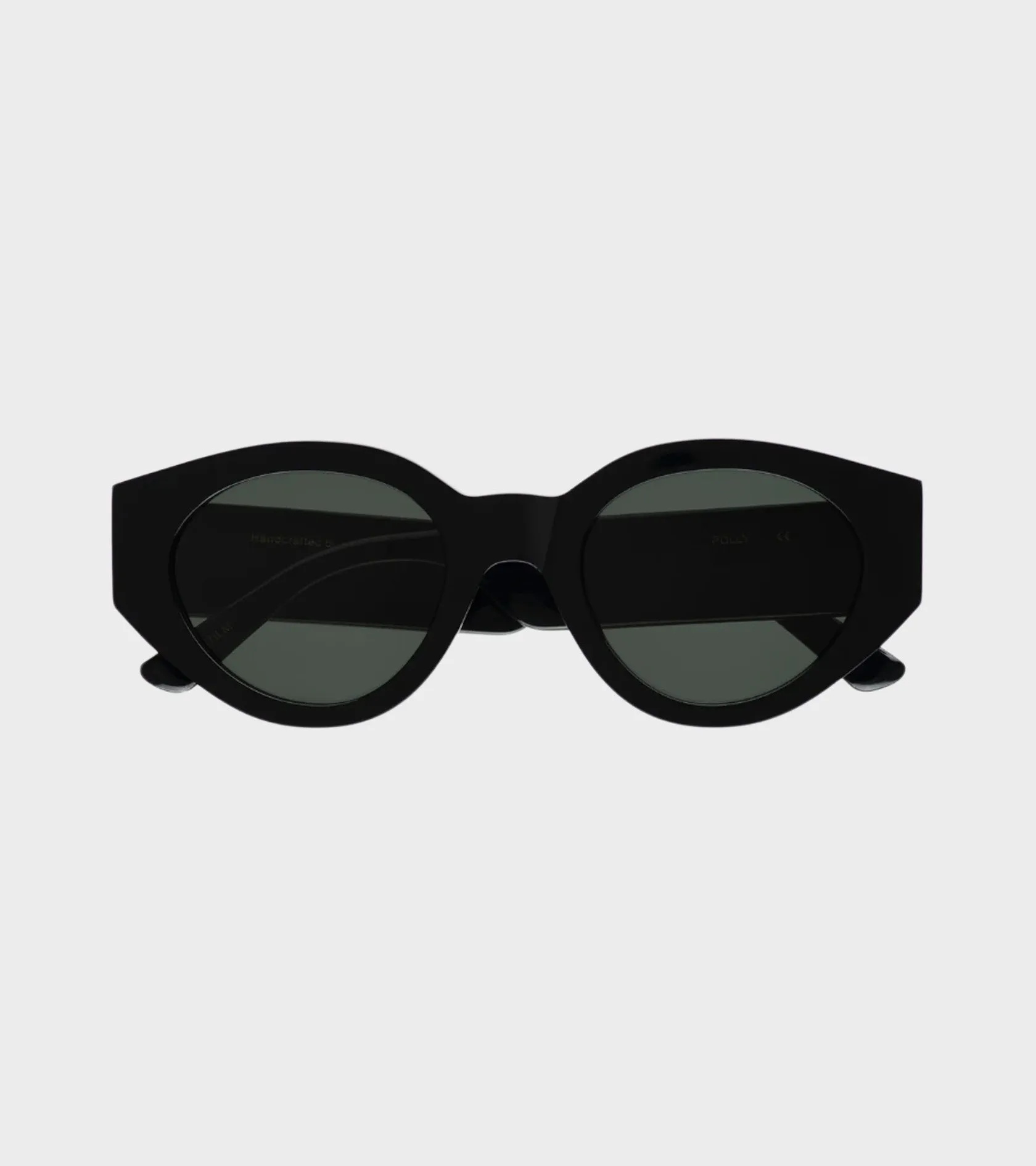 Polly Black Green Solid Lens