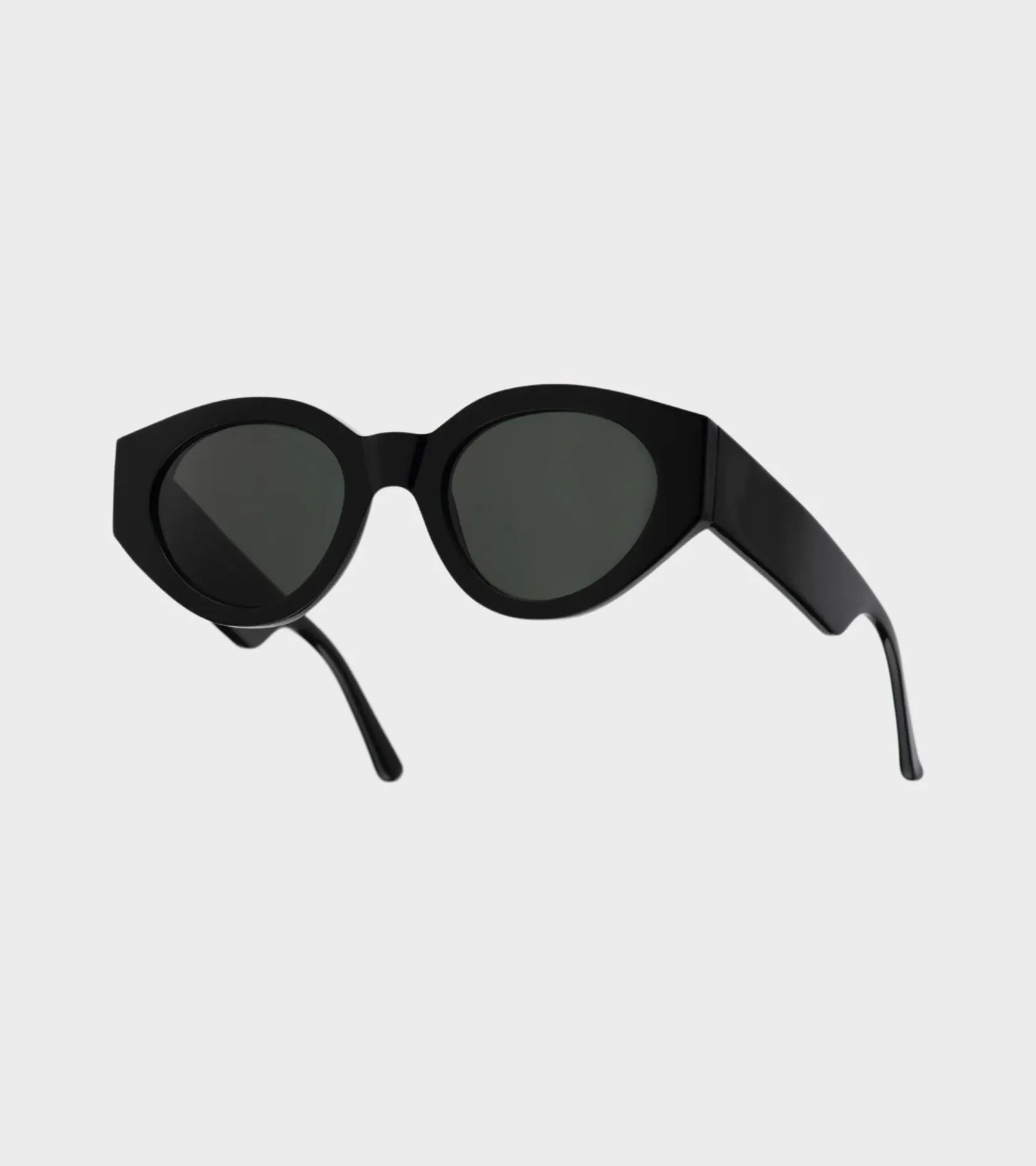 Polly Black Green Solid Lens
