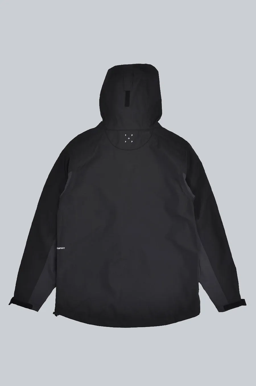 POP TRADING COMPANY BIG POCKET HOODED TECH JACKET BLACK ANTHRACITE
