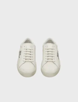 Saint Lauren COURT CLASSIC SL/06 EMBROIDERED SNEAKERS IN CANVAS AND LEATHER