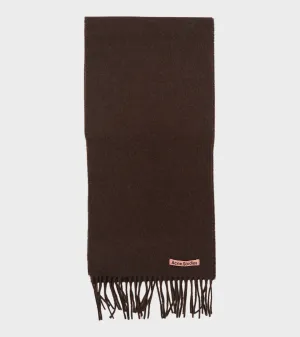 Skinny Fringed Scarf Brown Melange