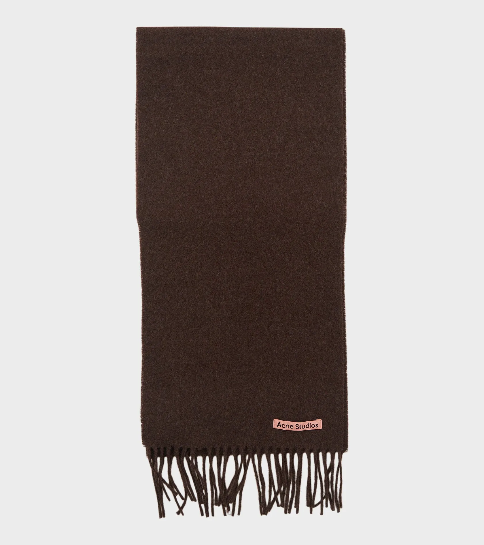 Skinny Fringed Scarf Brown Melange