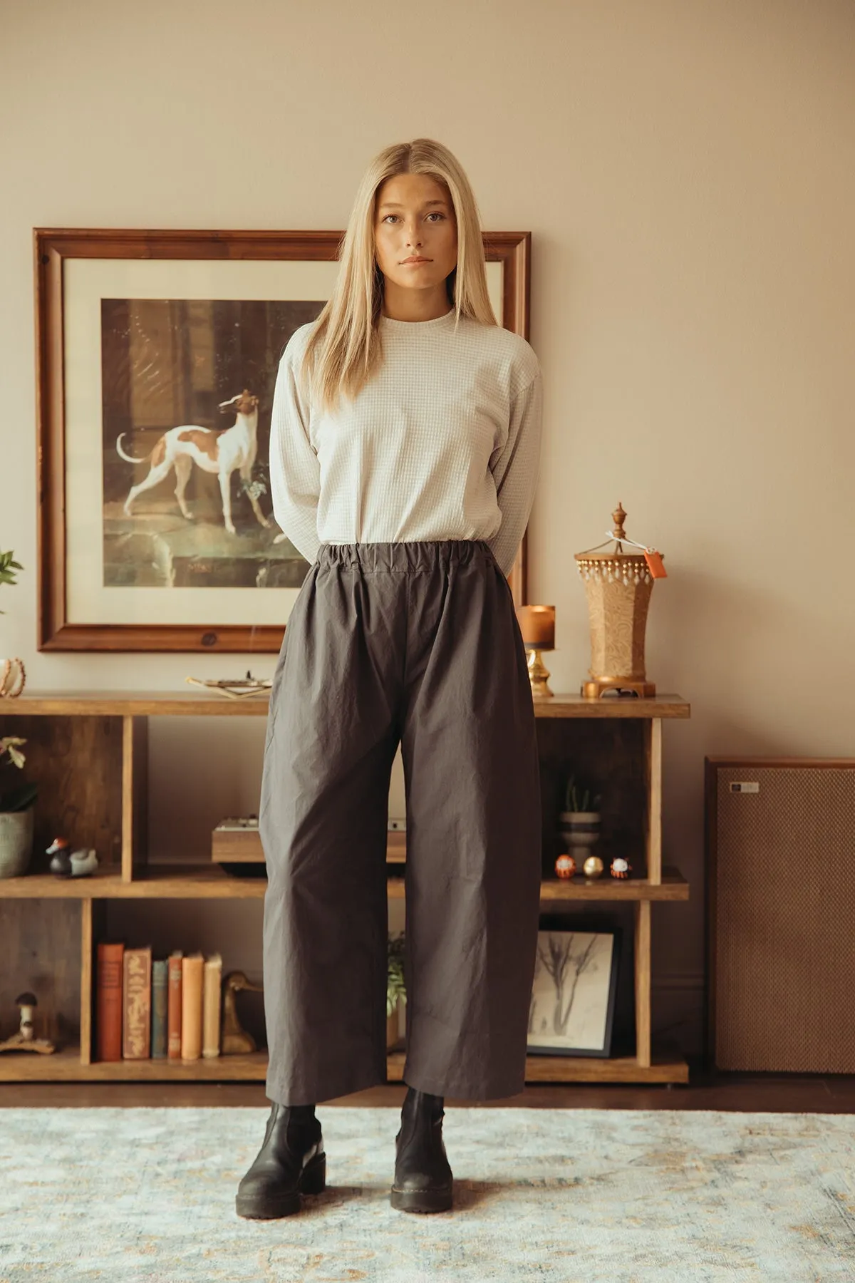 Studio Pant - Smoky Lavender Washed Cotton Typewriter Cloth