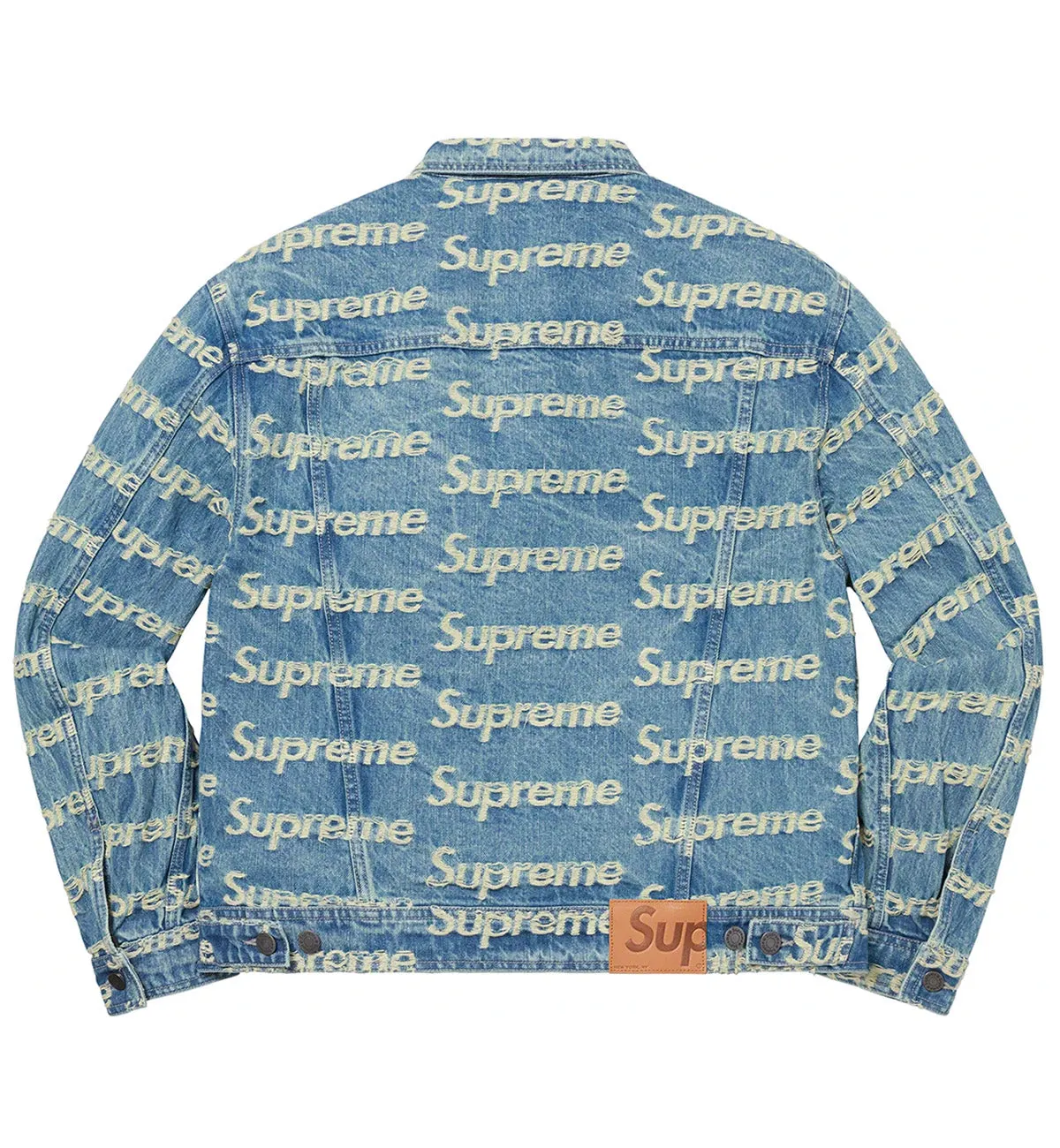 Supreme Week 10 Full Logo Denim Jacket (Blue)