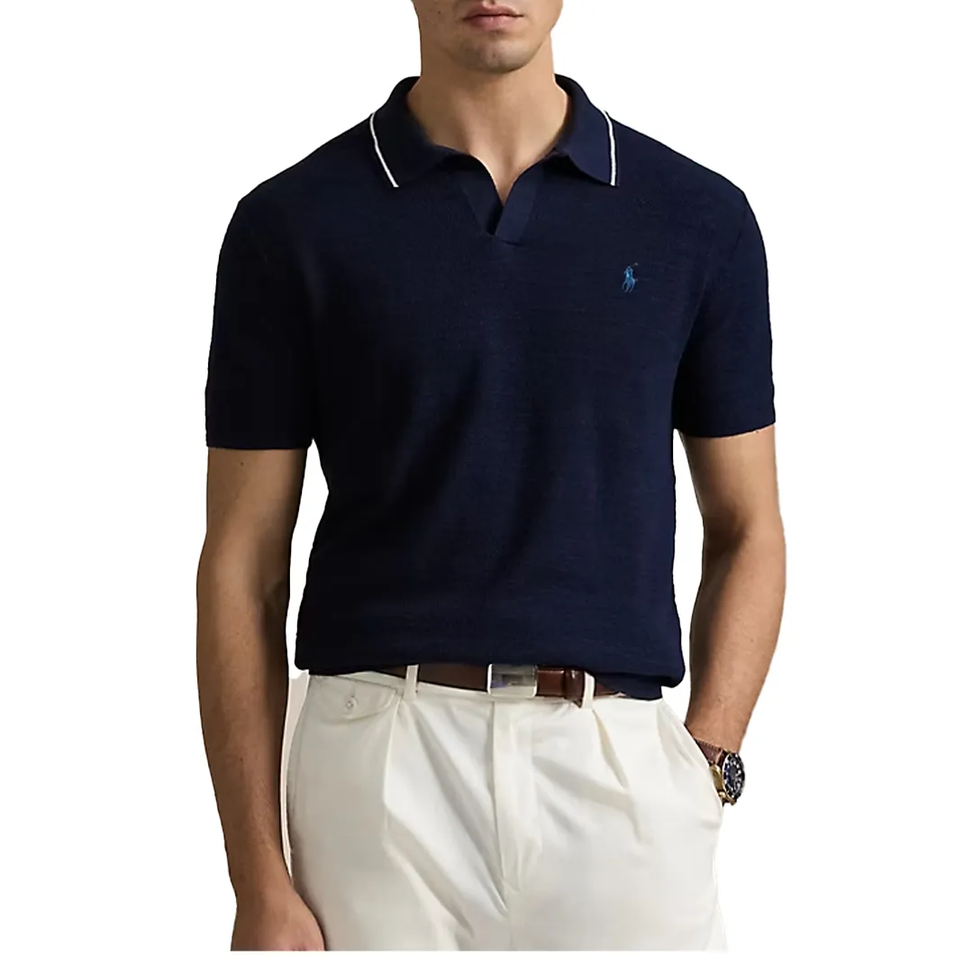 TEXTURED COTTON-LINEN SWEATER SHIRT
