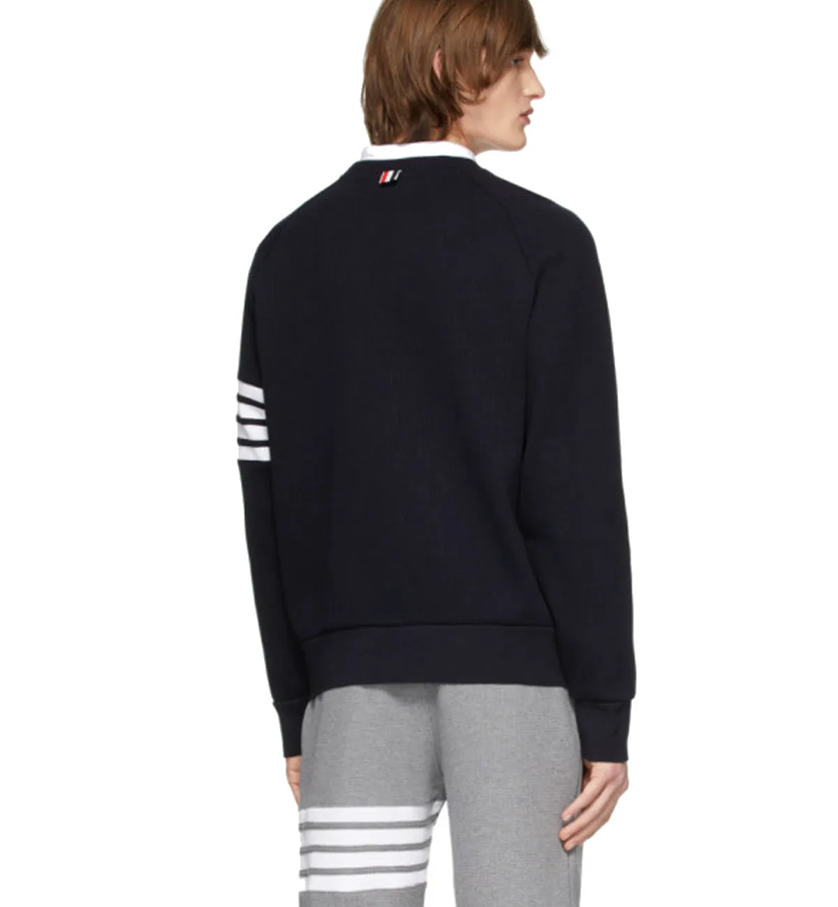 Thom Browne 4 Bar Raglan Crew Sweatshirt (Black)