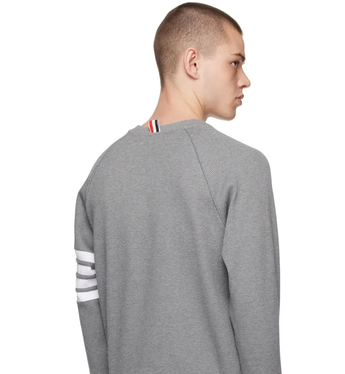 Thom Browne 4 Bar Raglan Crew Sweatshirt (Light Grey)