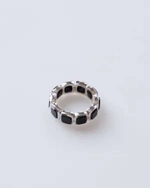 Tom Wood Cushion Band Ring (M) Silver 925/Black Onyx