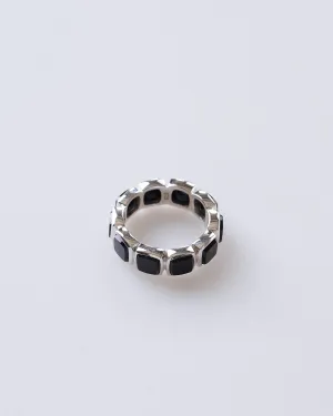 Tom Wood Cushion Band Ring Silver 925/Black Onyx