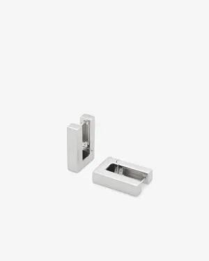 Tom Wood - Women's Square Hoops - (Silver)