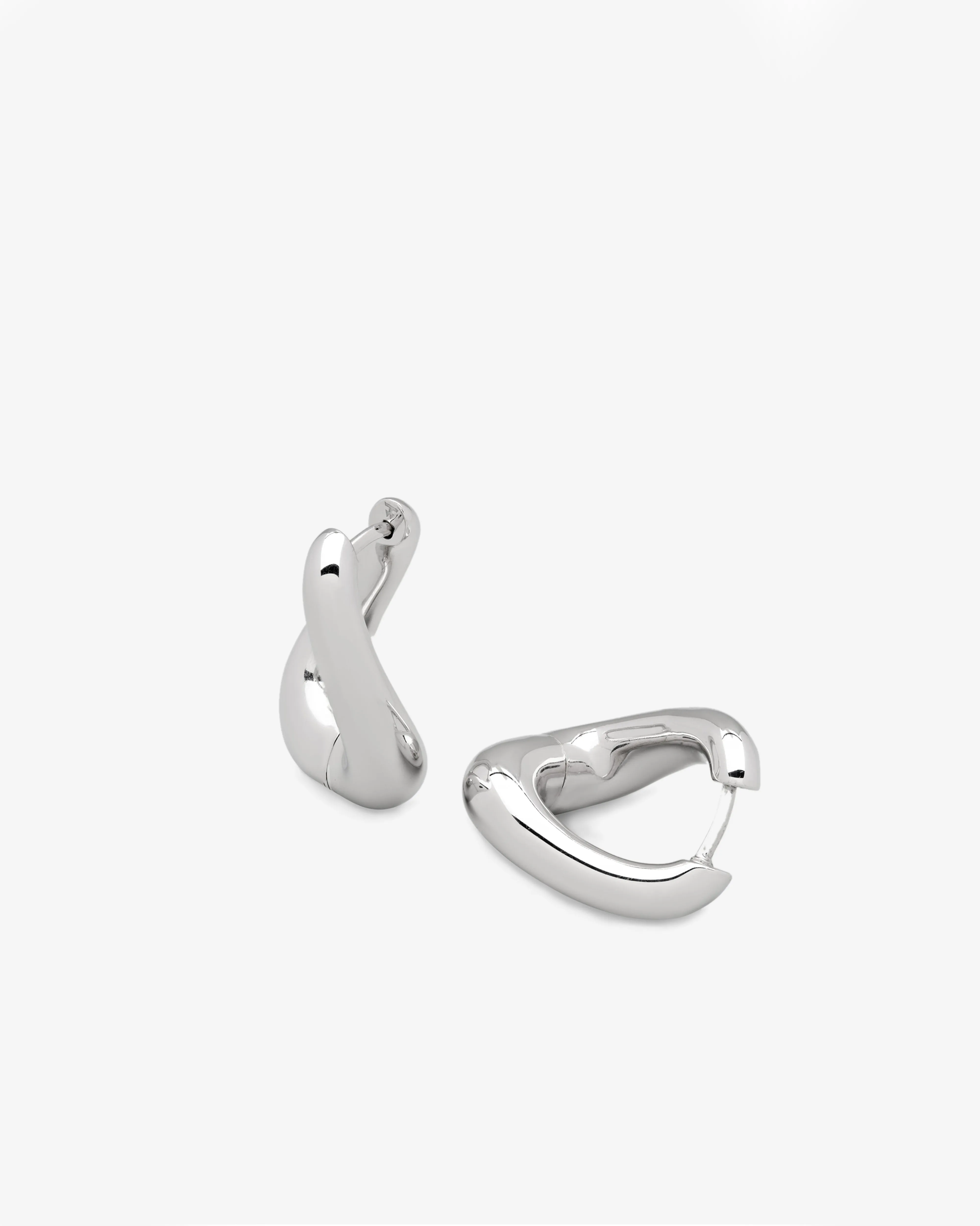 Tom Wood - Women's Twist Hoops - (Silver)
