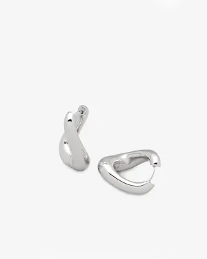 Tom Wood - Women's Twist Hoops - (Silver)