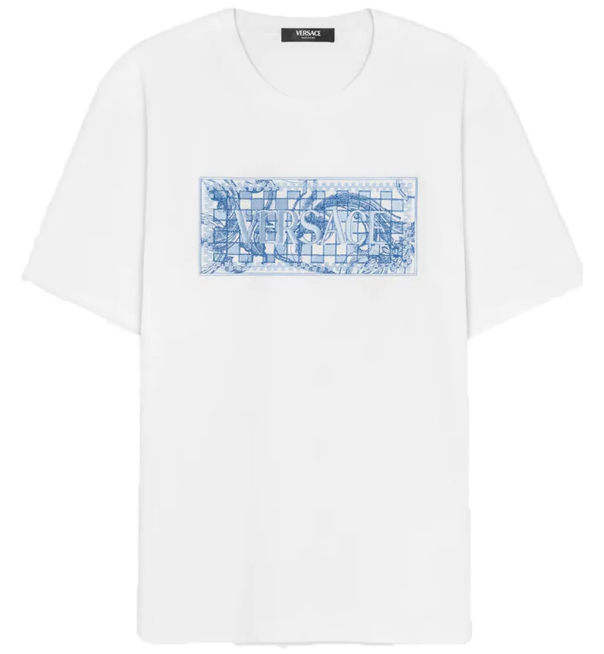 Versace Embroidered Contrasto Logo T-Shirt (White)
