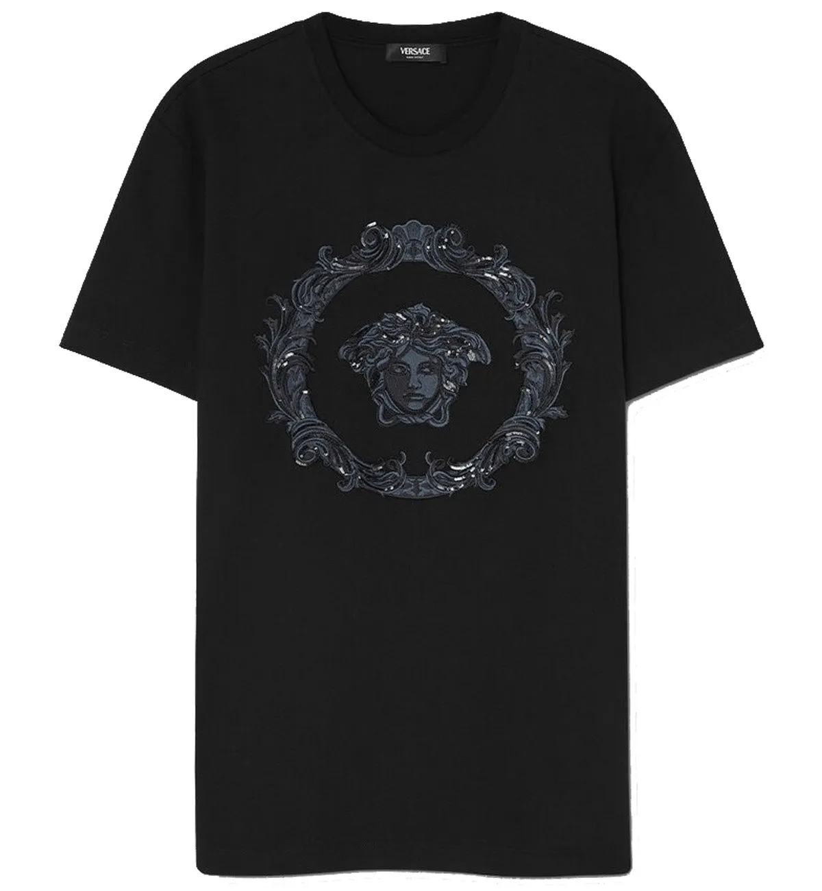 Versace Embroidered Medusa Vine T-Shirt (Black)