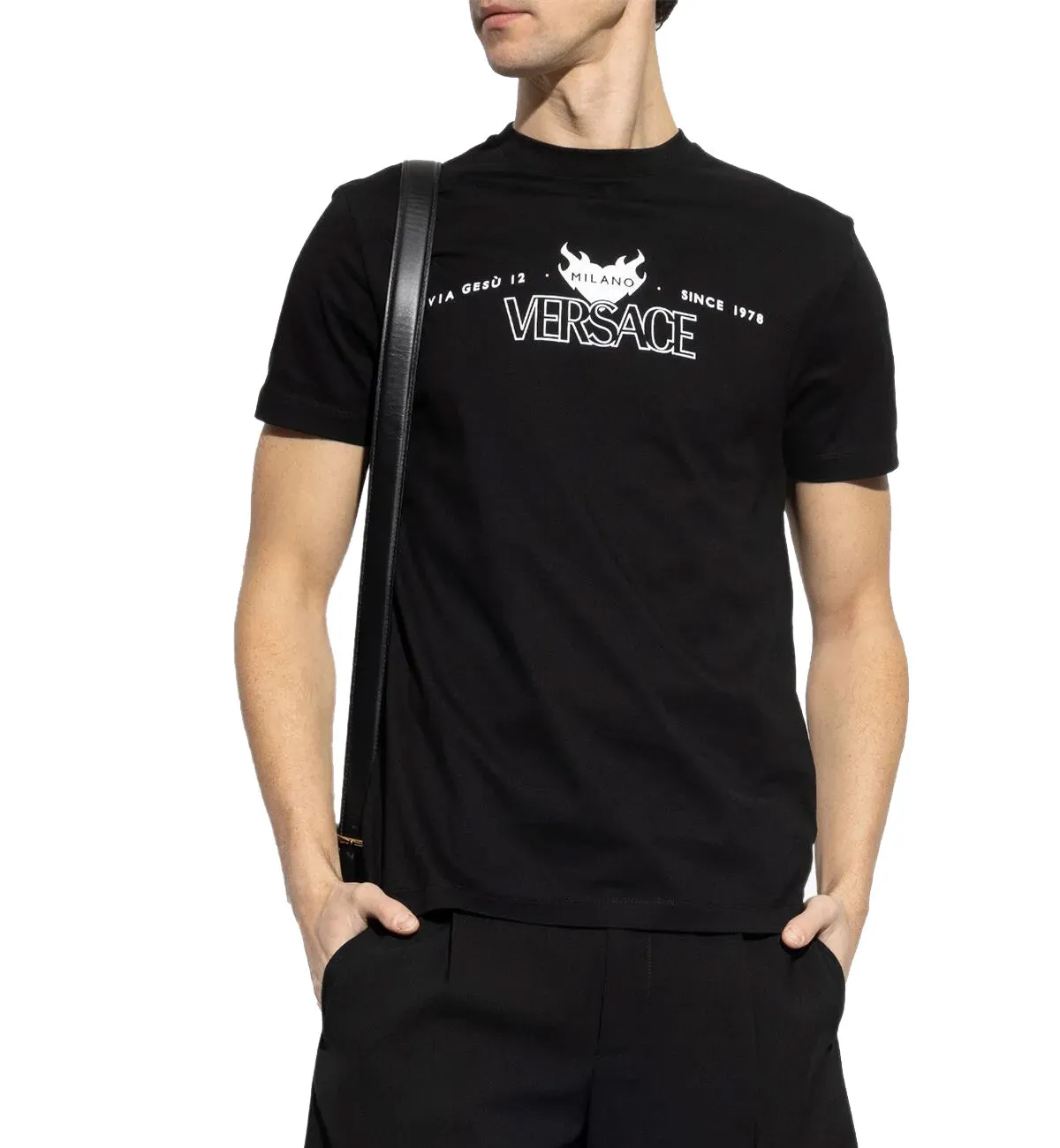 Versace Milano Logo T-Shirt (Black)