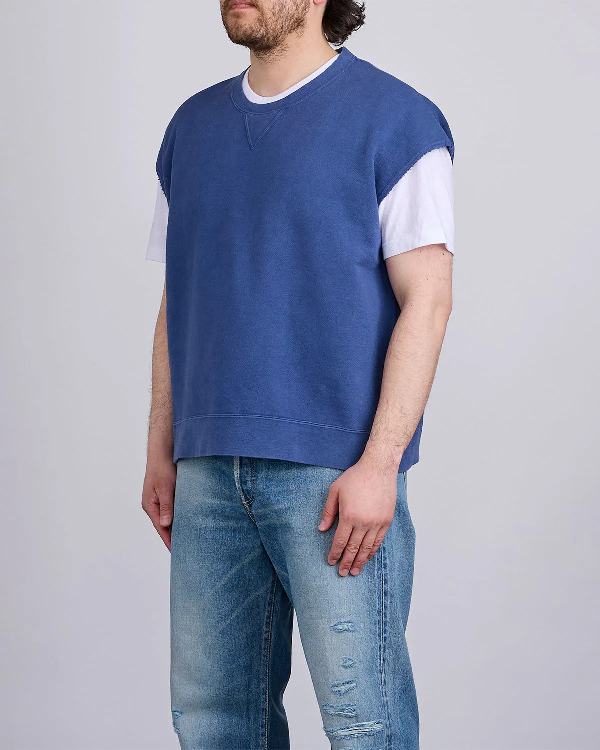 visvim Mondo Crew Sweat SL DMGD Navy