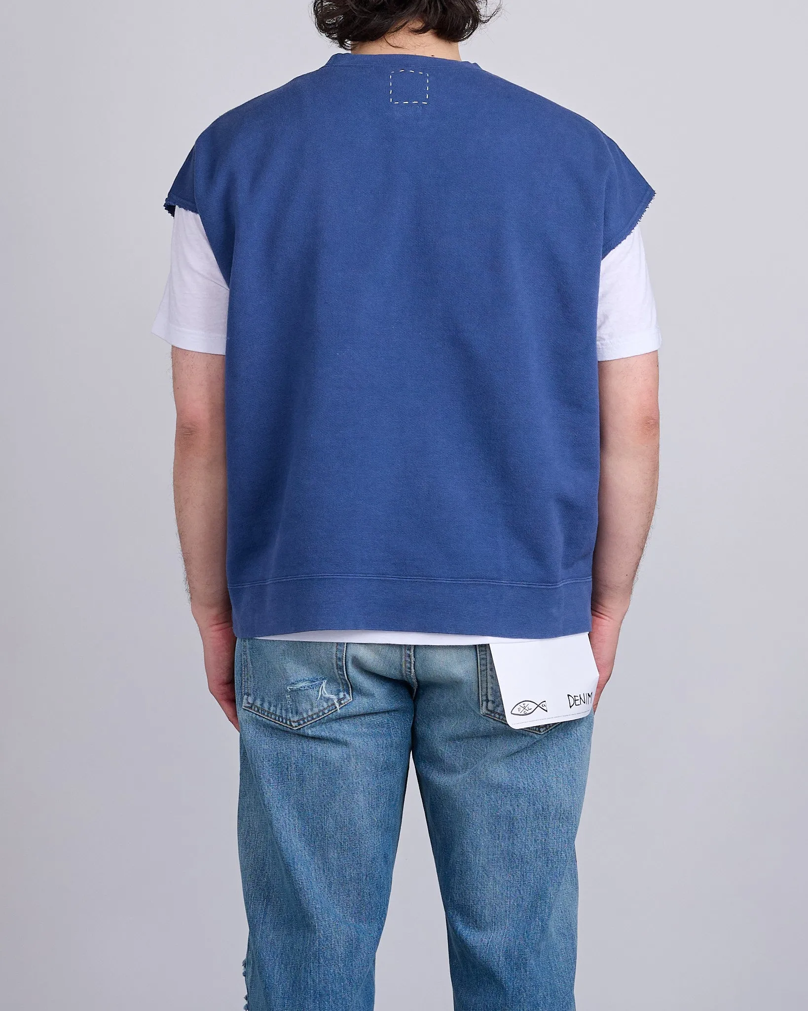 visvim Mondo Crew Sweat SL DMGD Navy