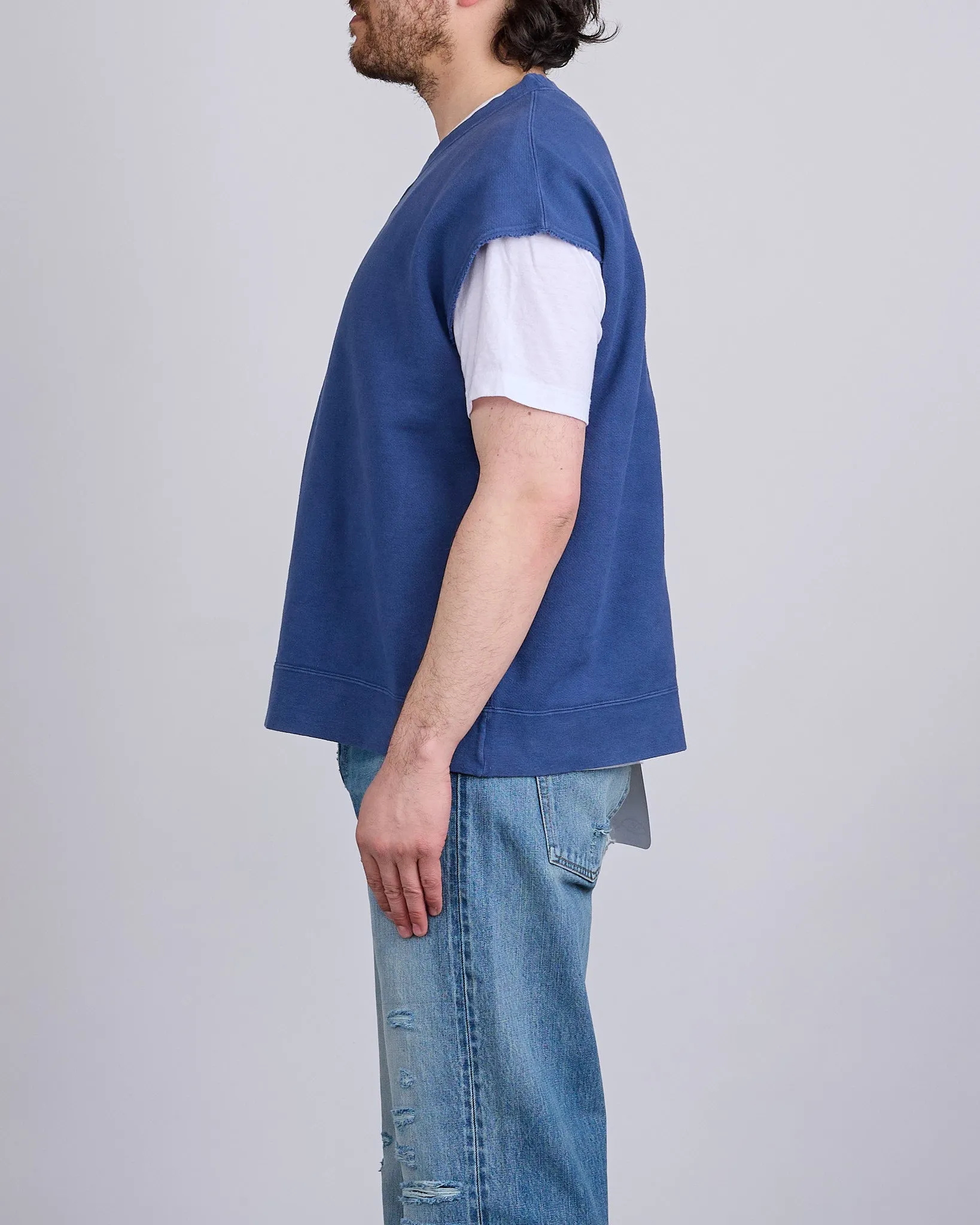visvim Mondo Crew Sweat SL DMGD Navy