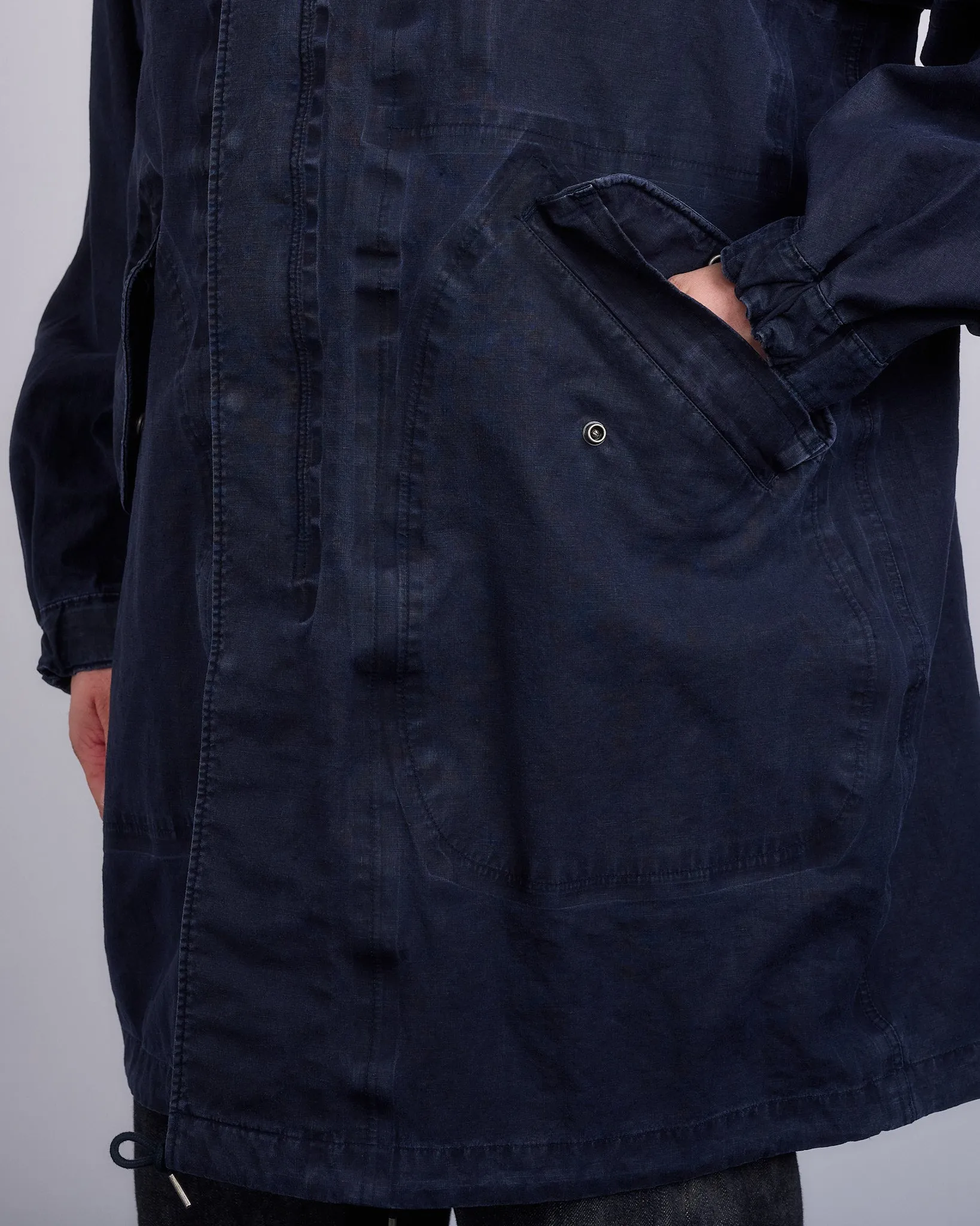 visvim Six-Five Parka 3L DMGD Navy