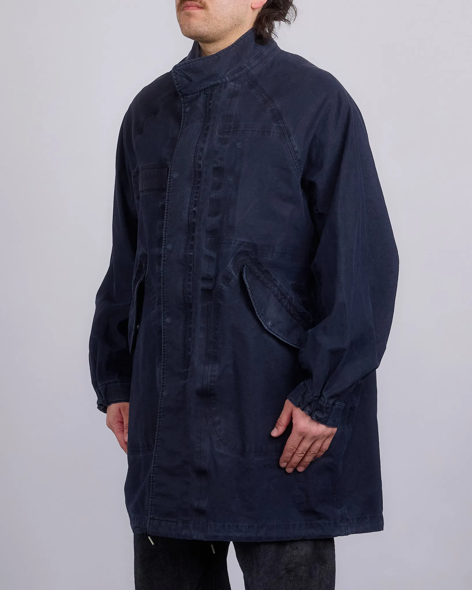 visvim Six-Five Parka 3L DMGD Navy