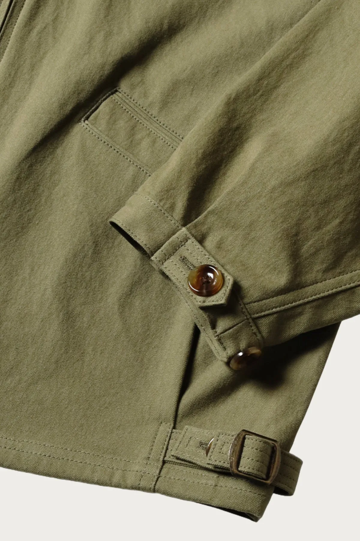 Water-Repellent Canvas ZIP-UP KAYAK PAW-PAW Blouson - Khaki
