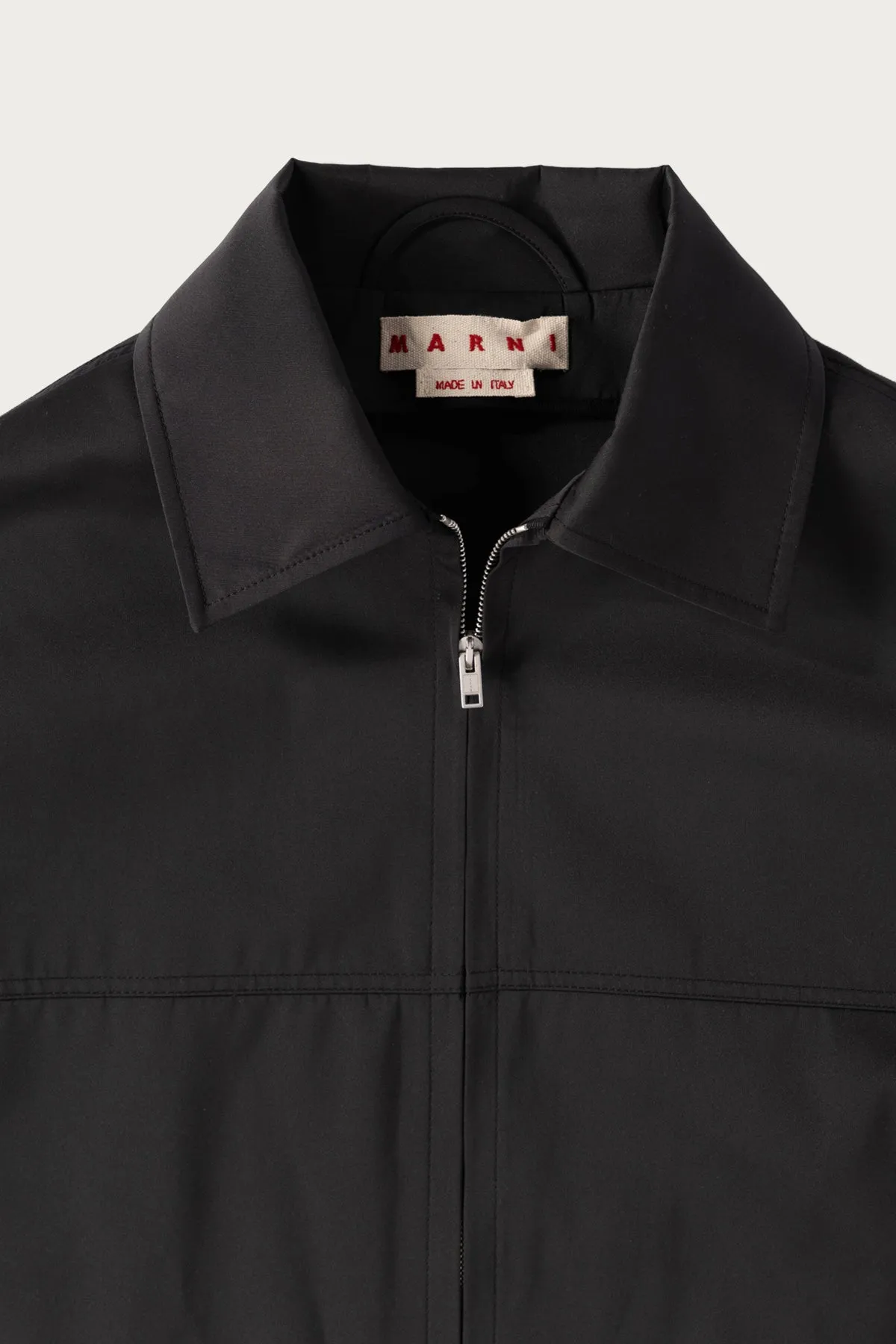 Water Repellent Taffeta Zip Jacket - Black