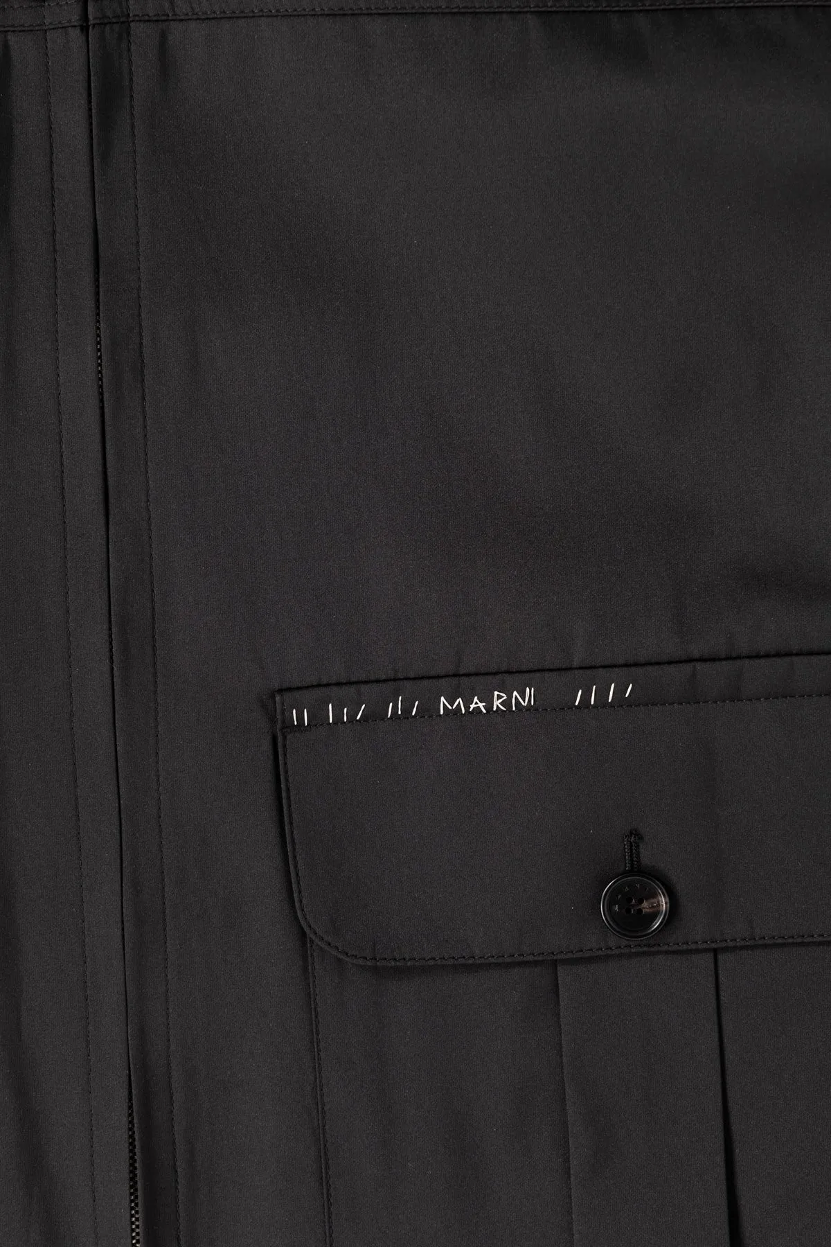 Water Repellent Taffeta Zip Jacket - Black