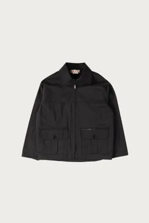 Water Repellent Taffeta Zip Jacket - Black