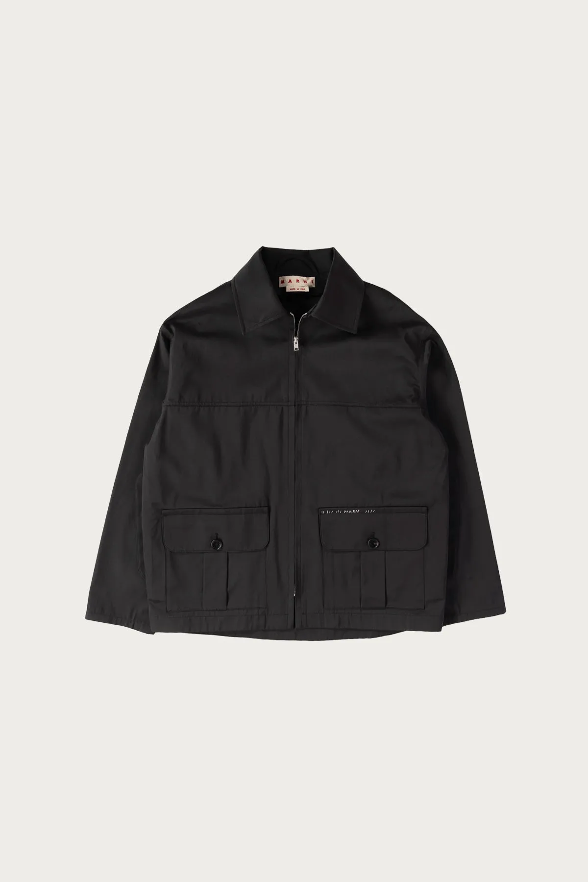 Water Repellent Taffeta Zip Jacket - Black