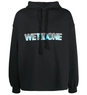 WE11DONE Logo Printed Cotton Hoodie (Black)