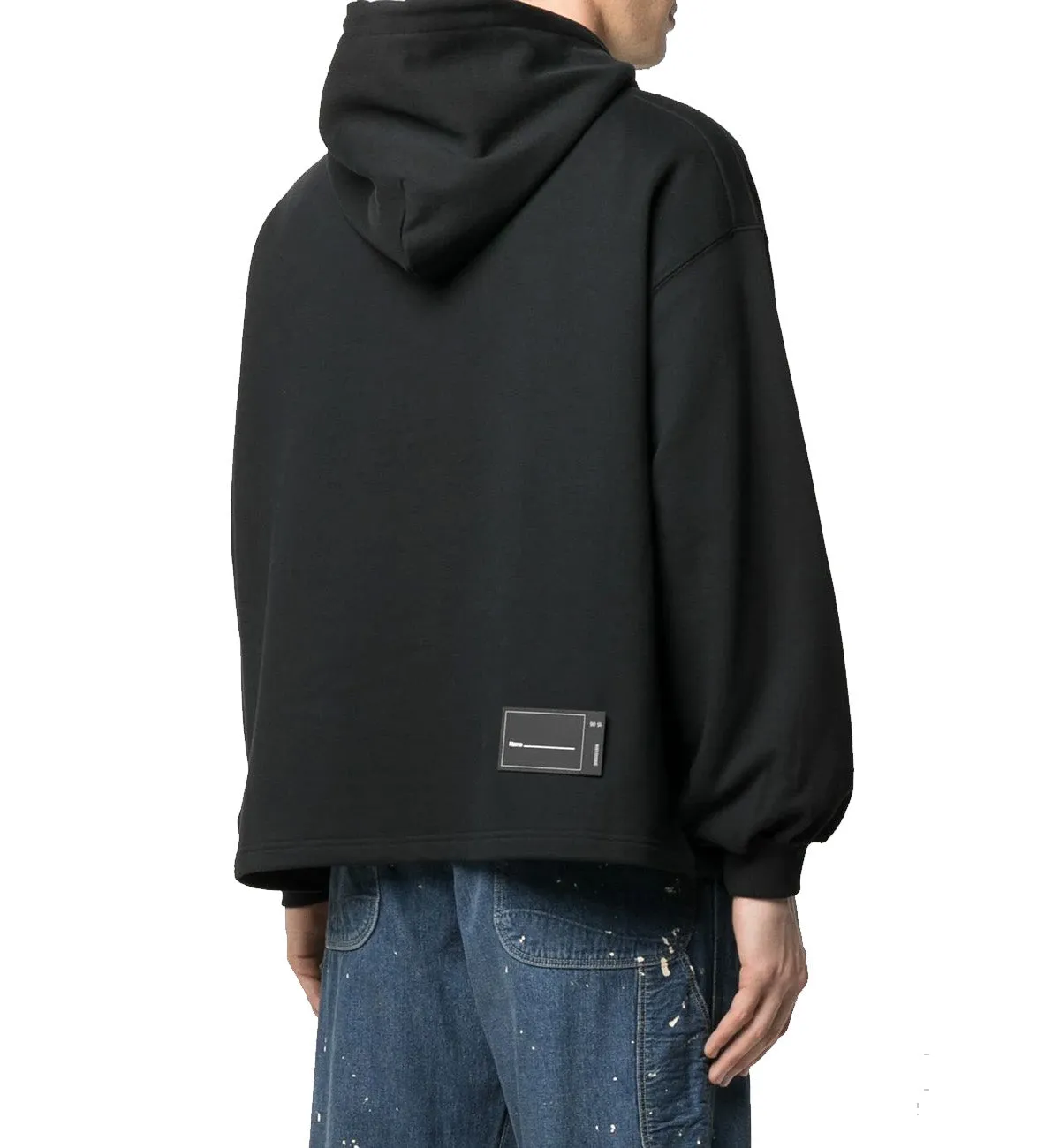 WE11DONE Logo Printed Cotton Hoodie (Black)