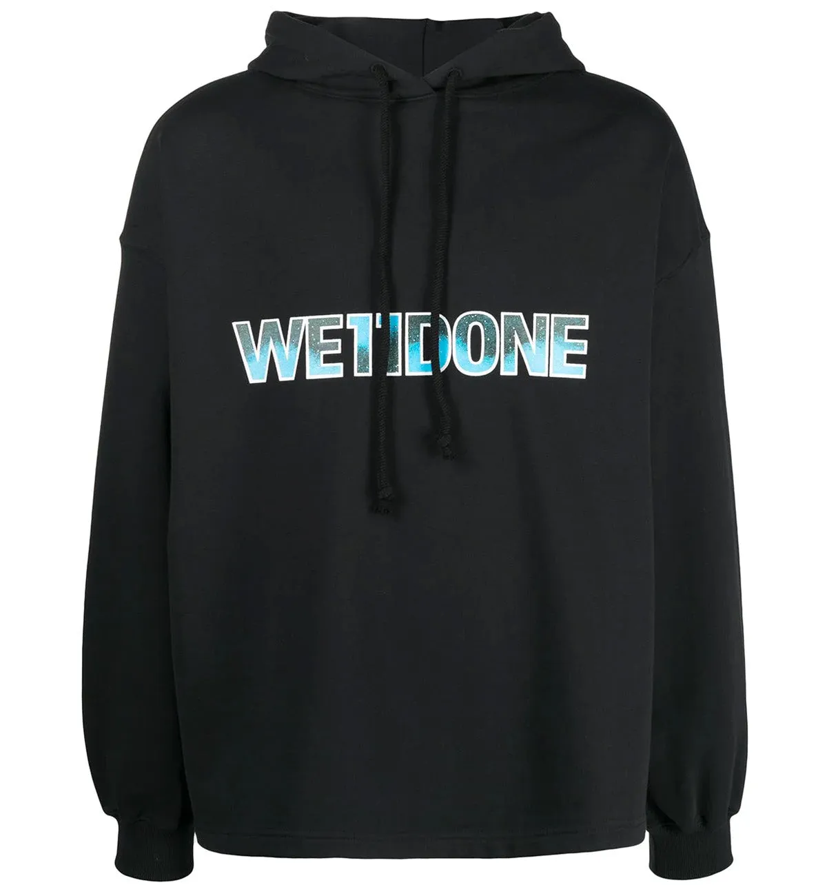 WE11DONE Logo Printed Cotton Hoodie (Black)