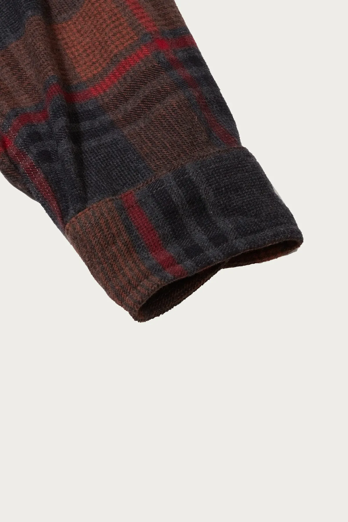 Work Shirt - Orange/Red Cotton Plaid Flannel