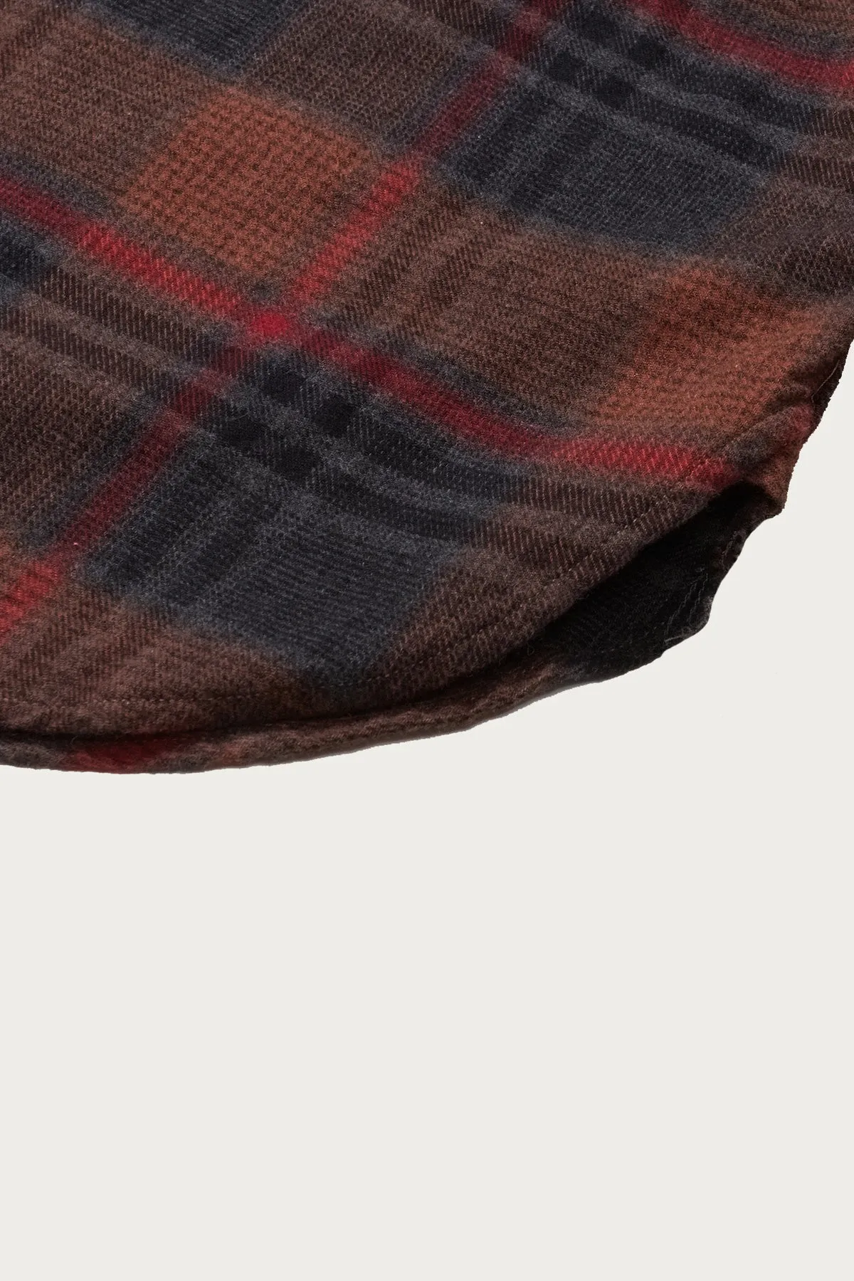 Work Shirt - Orange/Red Cotton Plaid Flannel